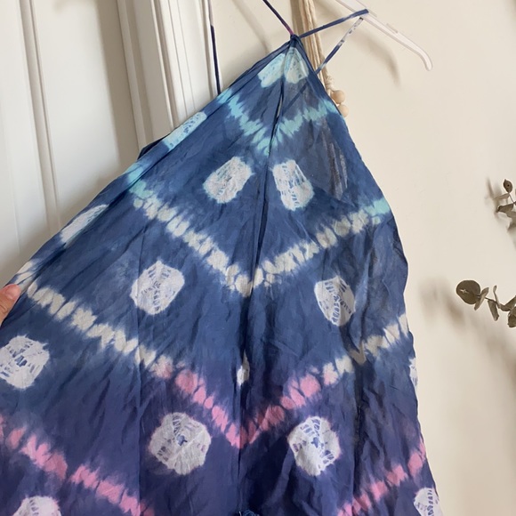 Blue print beach tassel cover up - Picture 3 of 4